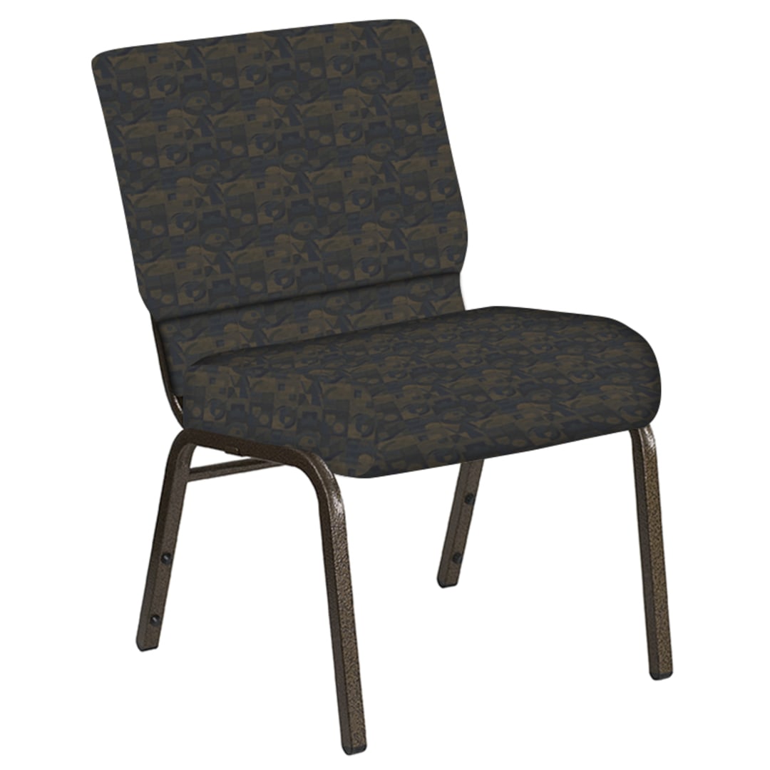 21''W Church Chair in Perplex Cobalt Fabric - Gold Vein Frame