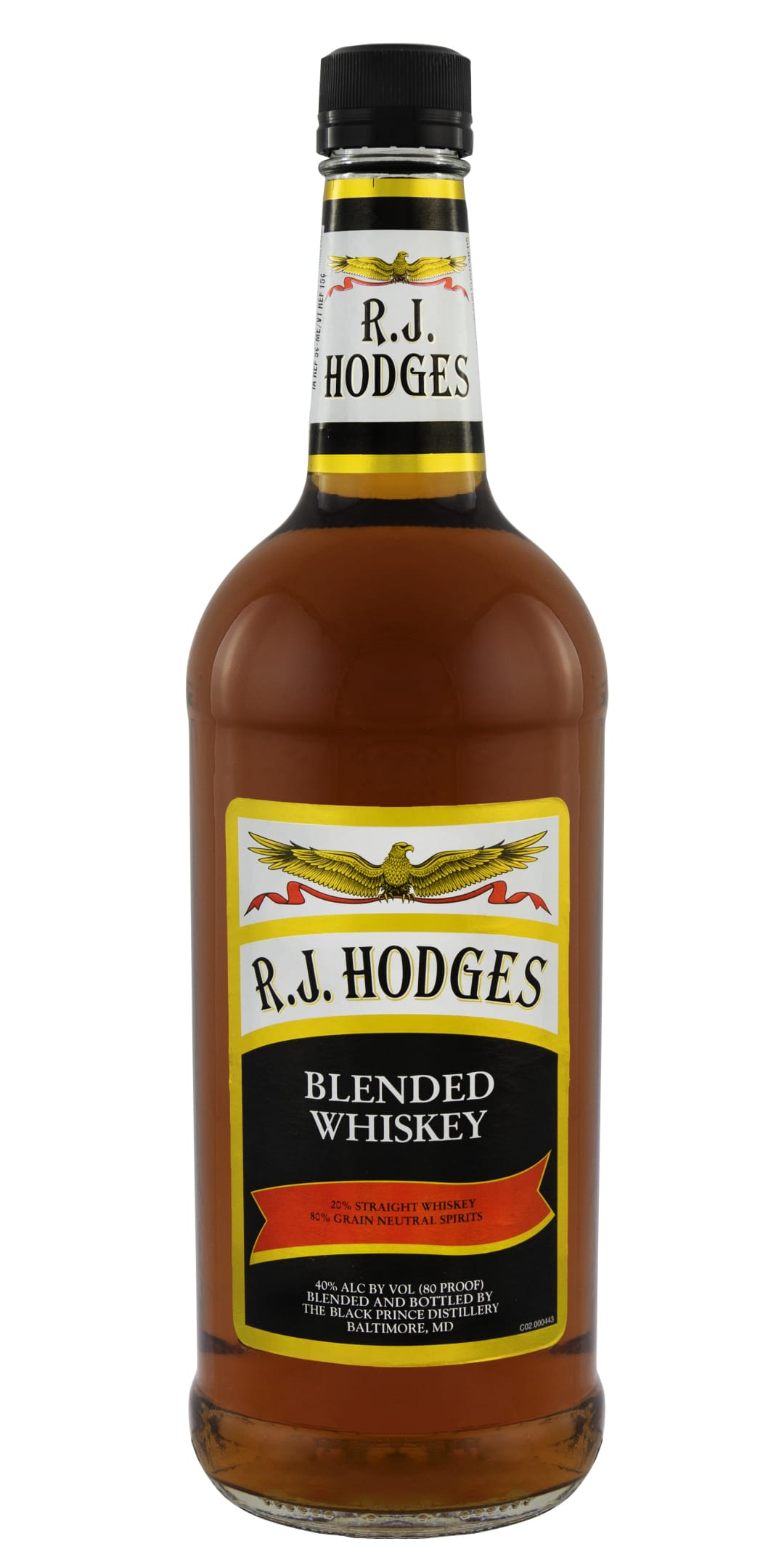 R J Hodges Blended American Whiskey 1l 80 Proof