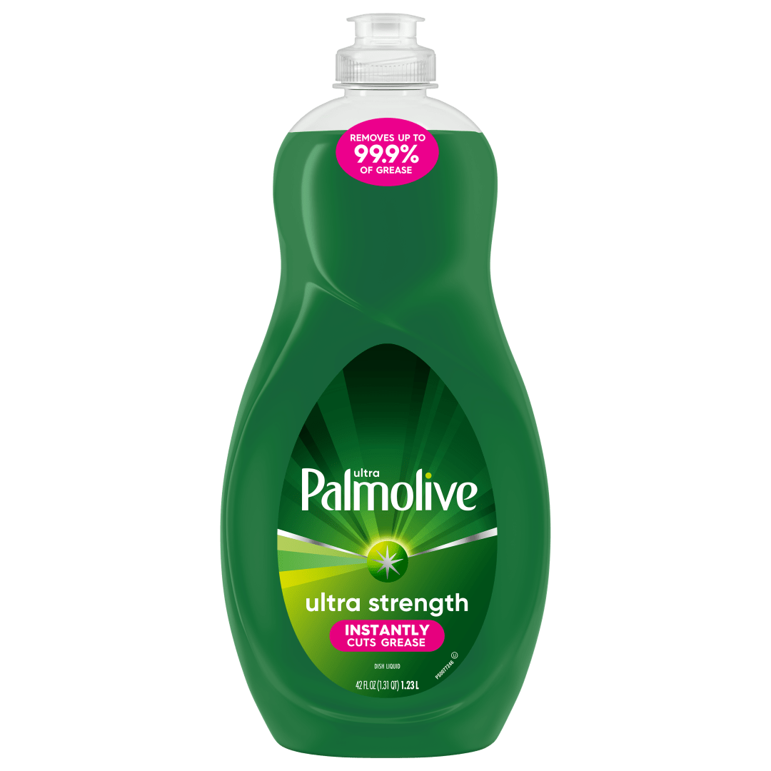 Palmolive Ultra Strength Liquid Dish Soap, Cuts Grease and Grime, No Soaking Needed, Powerful on Plastics, Dishwashing Liquid, 42 fl oz Bottle