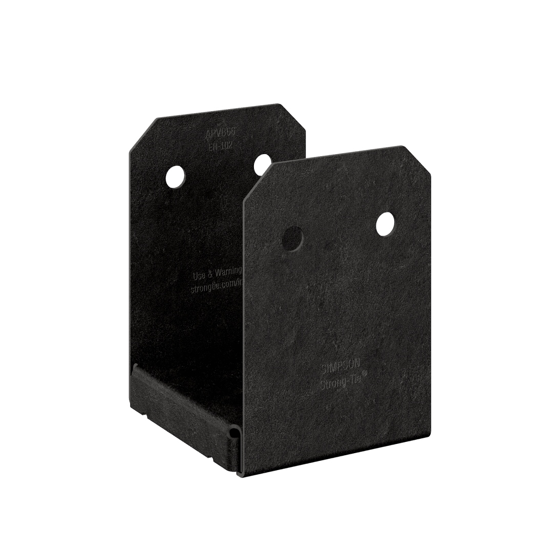 Simpson Strong-Tie APVB66 Outdoor Accents® Avant Collection™ ZMAX®, Black Powder-Coated Post Base for 6x6 (Pack of 6)
