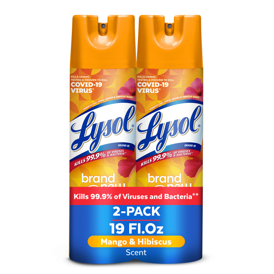 LYSOL® Disinfectant Spray - Brand New Day Mango & Hibiscus 4/(2x19) oz.