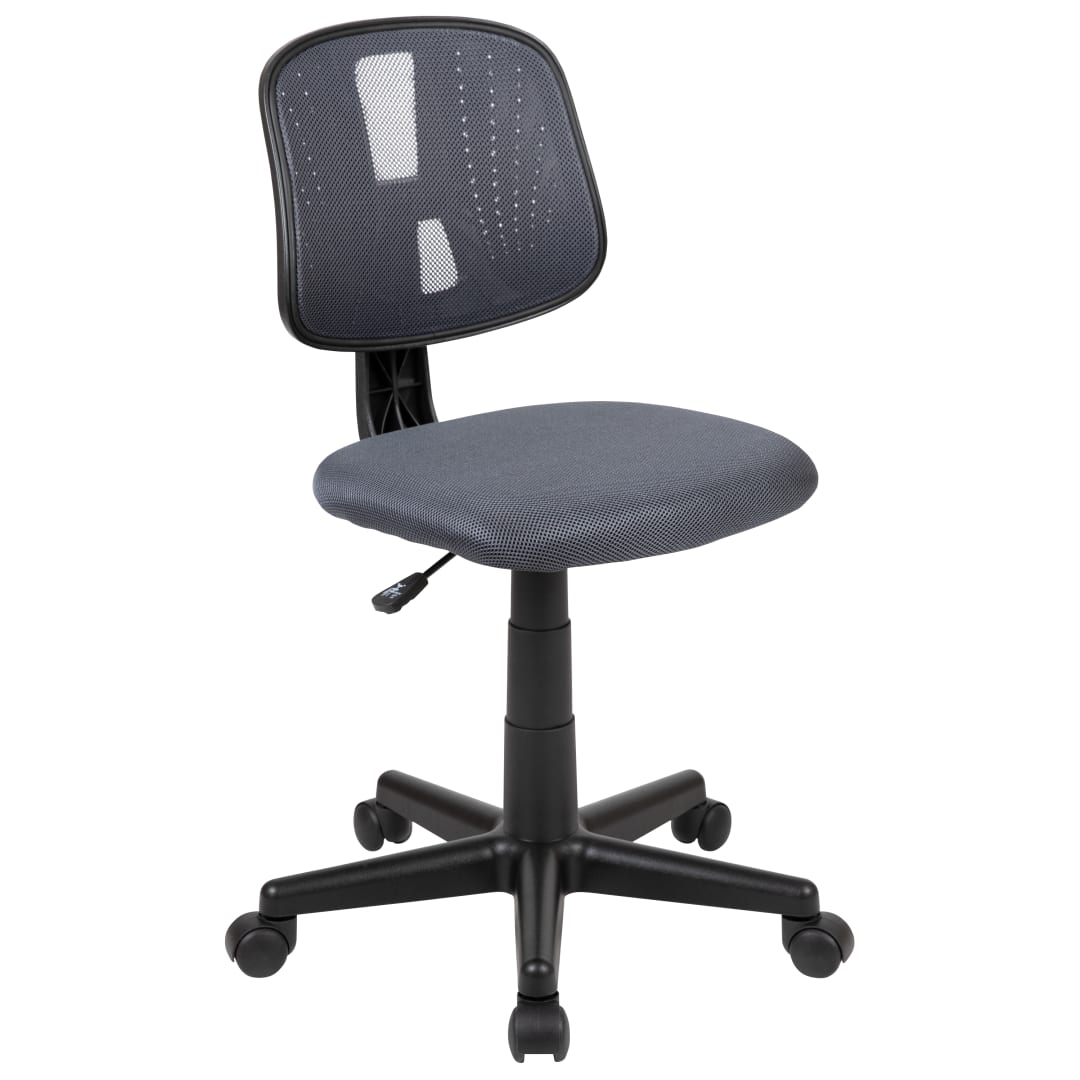 Flash Fundamentals Mid-Back Gray Mesh Swivel Task Office Chair with Pivot Back