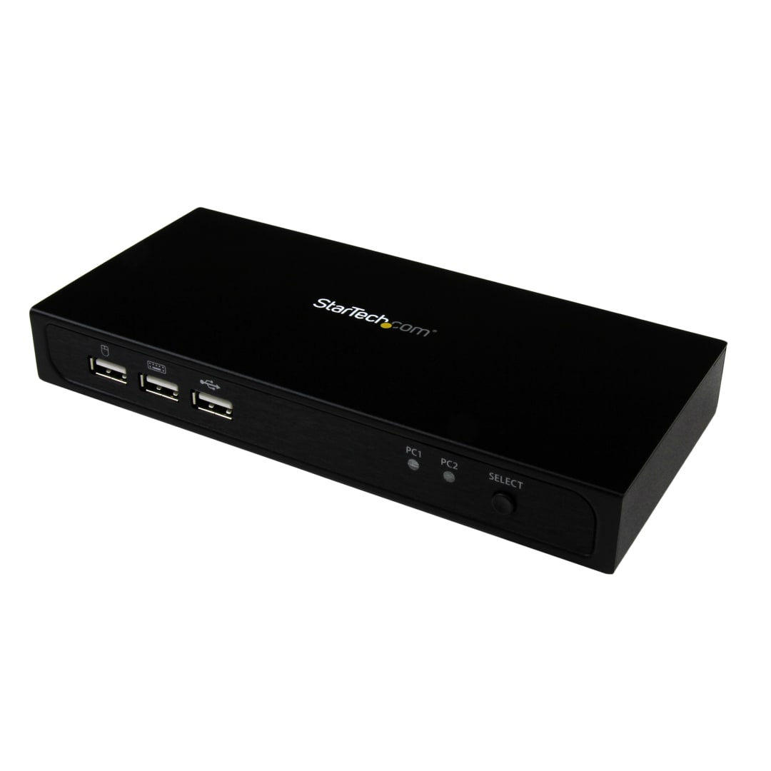 2 Port DisplayPort USB KVM Switch with USB Hub