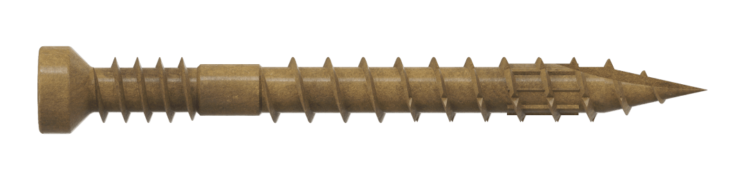 Simpson Strong-Tie FT07112R100 Finish Trim Screw — #7 x 1-1/2 in. T10, Trim-Head, Quik Guard®, Tan (100-Qty) (Pack of 5)
