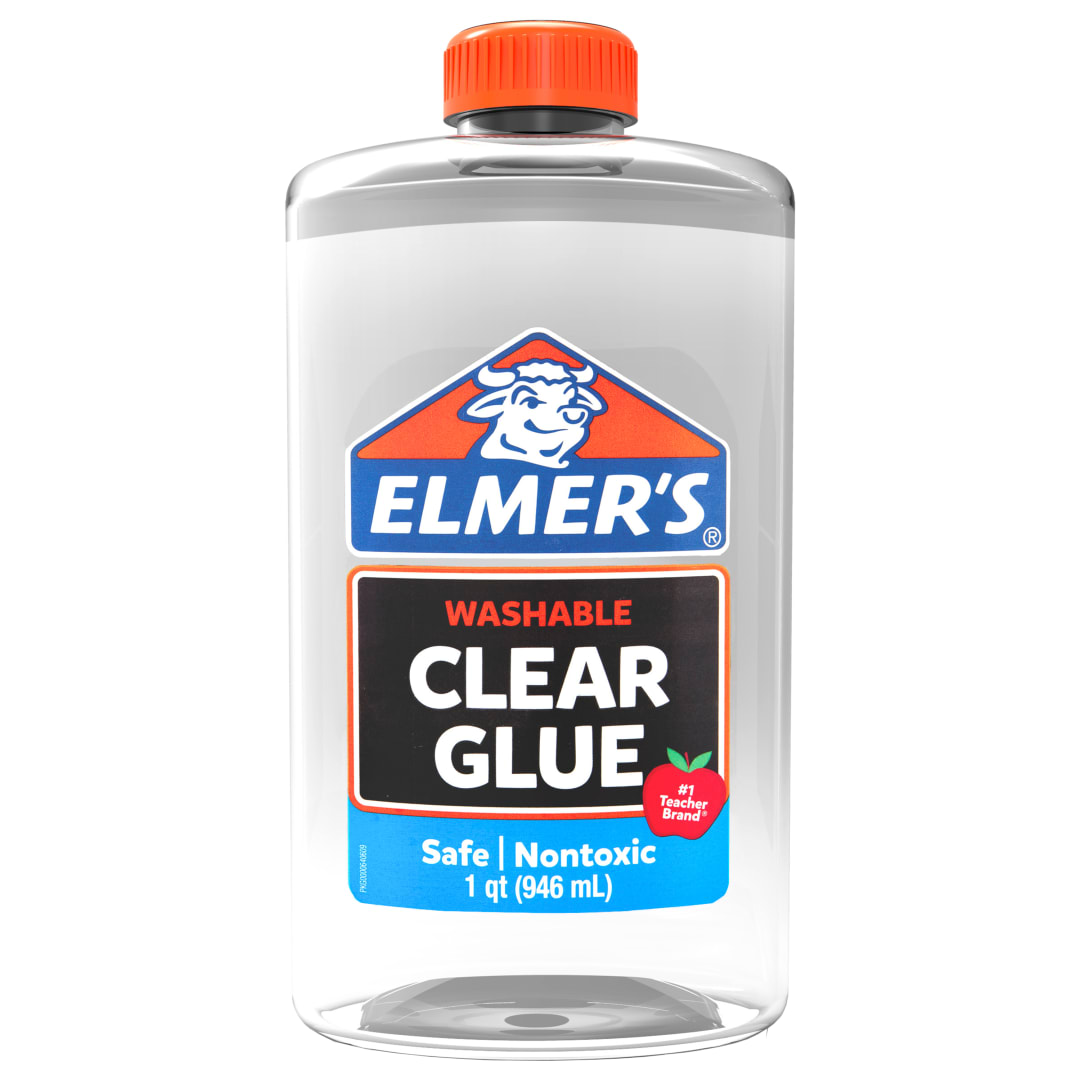 Elmer's Liquid School Glue, Clear Glue, Washable, Great for Making Slime, 32 Ounces