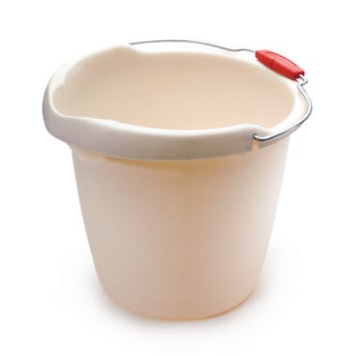 BUCKET W/ WIRE HDL -BISQU