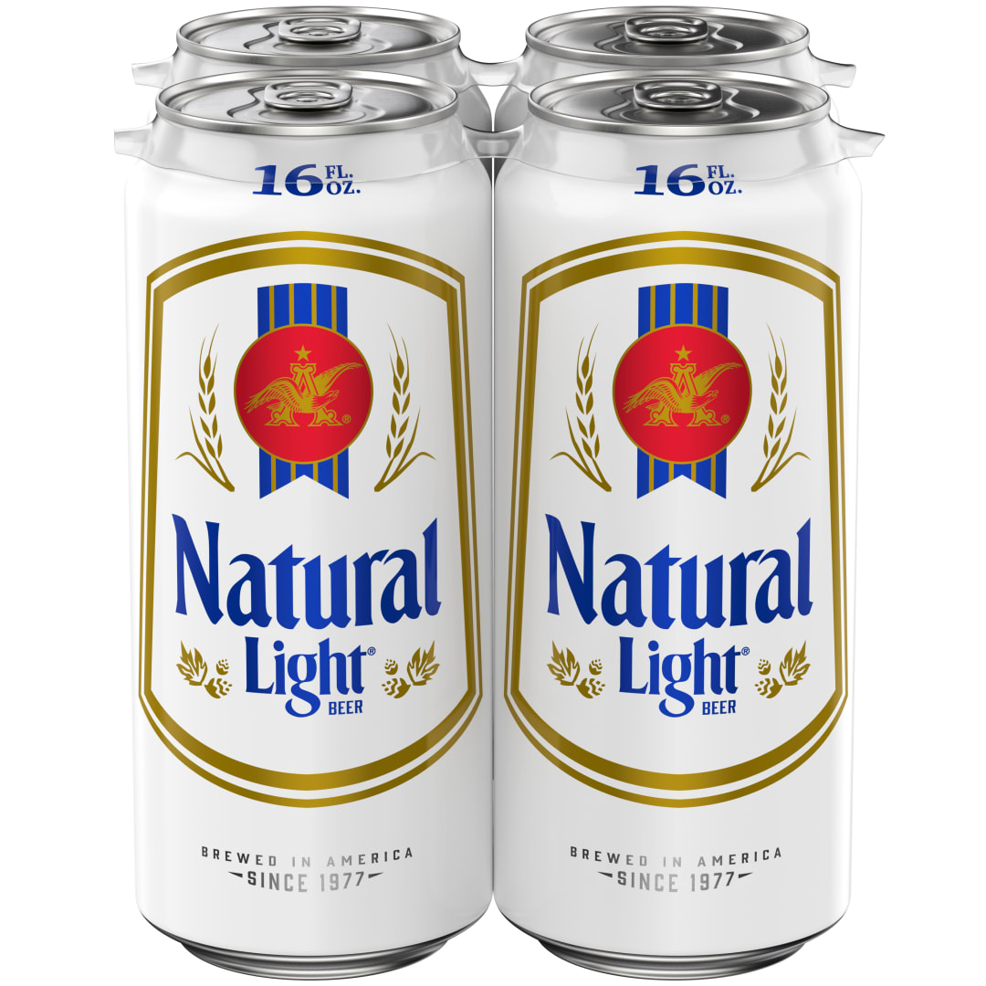 Natural Light Beer, 4 Pack, 16 fl oz Cans, 4.2% ABV