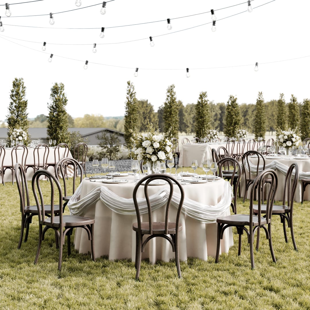 HERCULES Commercial Dark Brown Indoor/Outdoor Wood Look Stackable Resin Thonet Style Chair