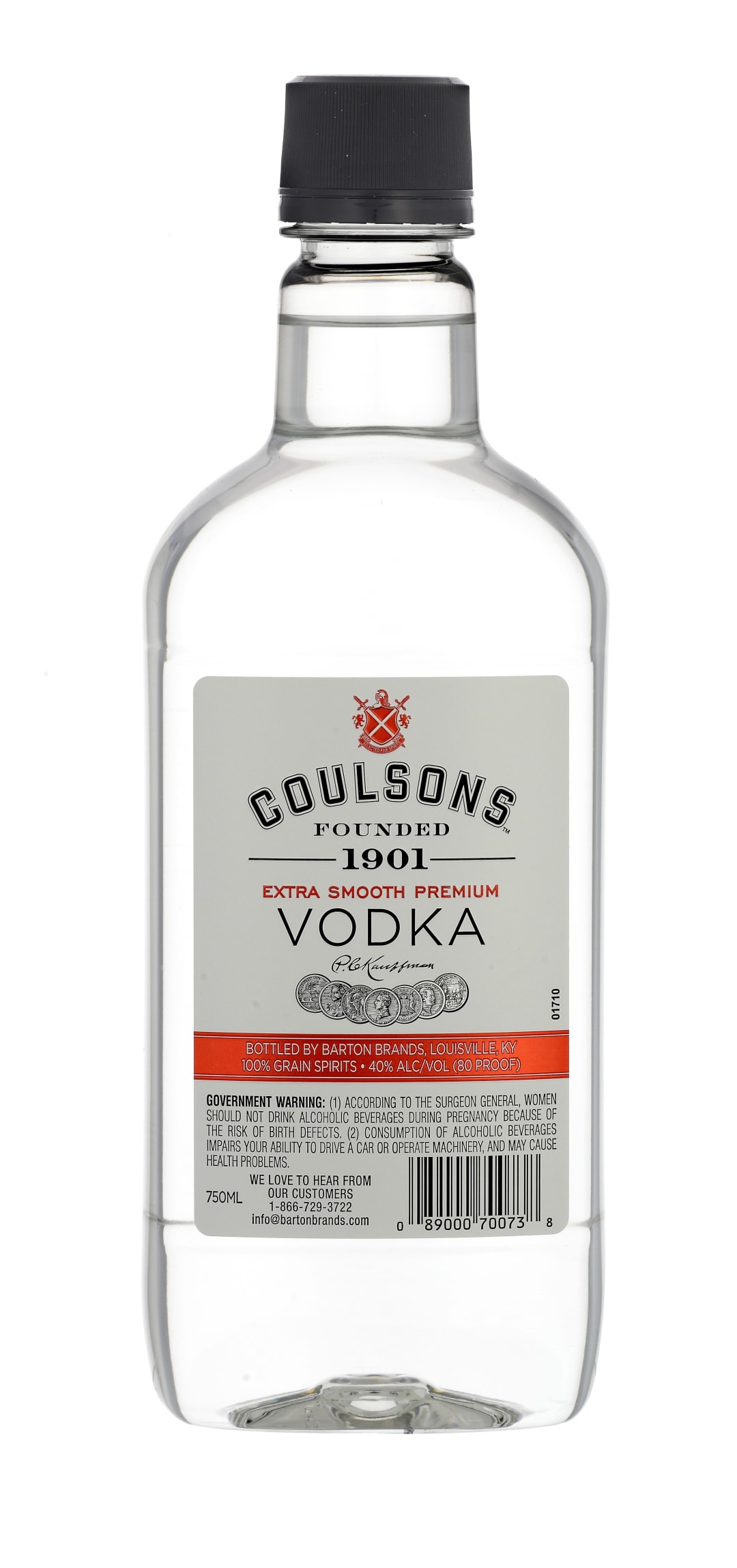 Coulsons Extra Smooth Premium Vodka 750ml Traveler Bottle 80 Proof
