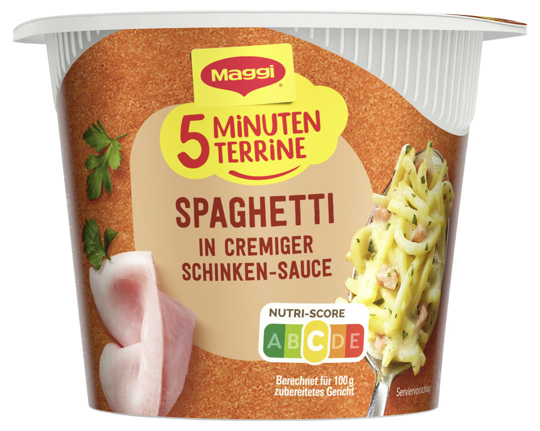 MAGGI 5 MINUTEN TERRINE Spaghetti in Schinkensauce 64g