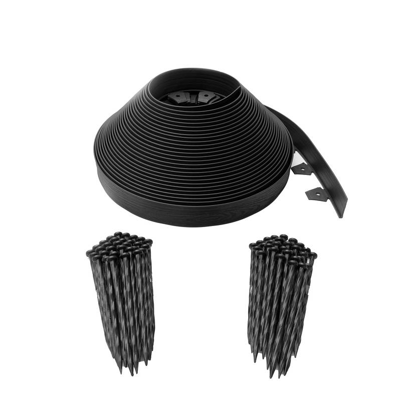 Vigoro 3" x 100' No-Dig Edging Kit, Black - Extra Spikes