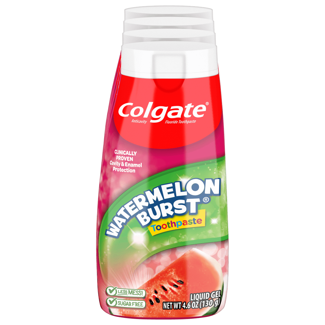 Colgate 2-in-1 Kids Toothpaste & Anticavity Mouthwash, Watermelon Burst, 4.6 ounces (4 Pack)