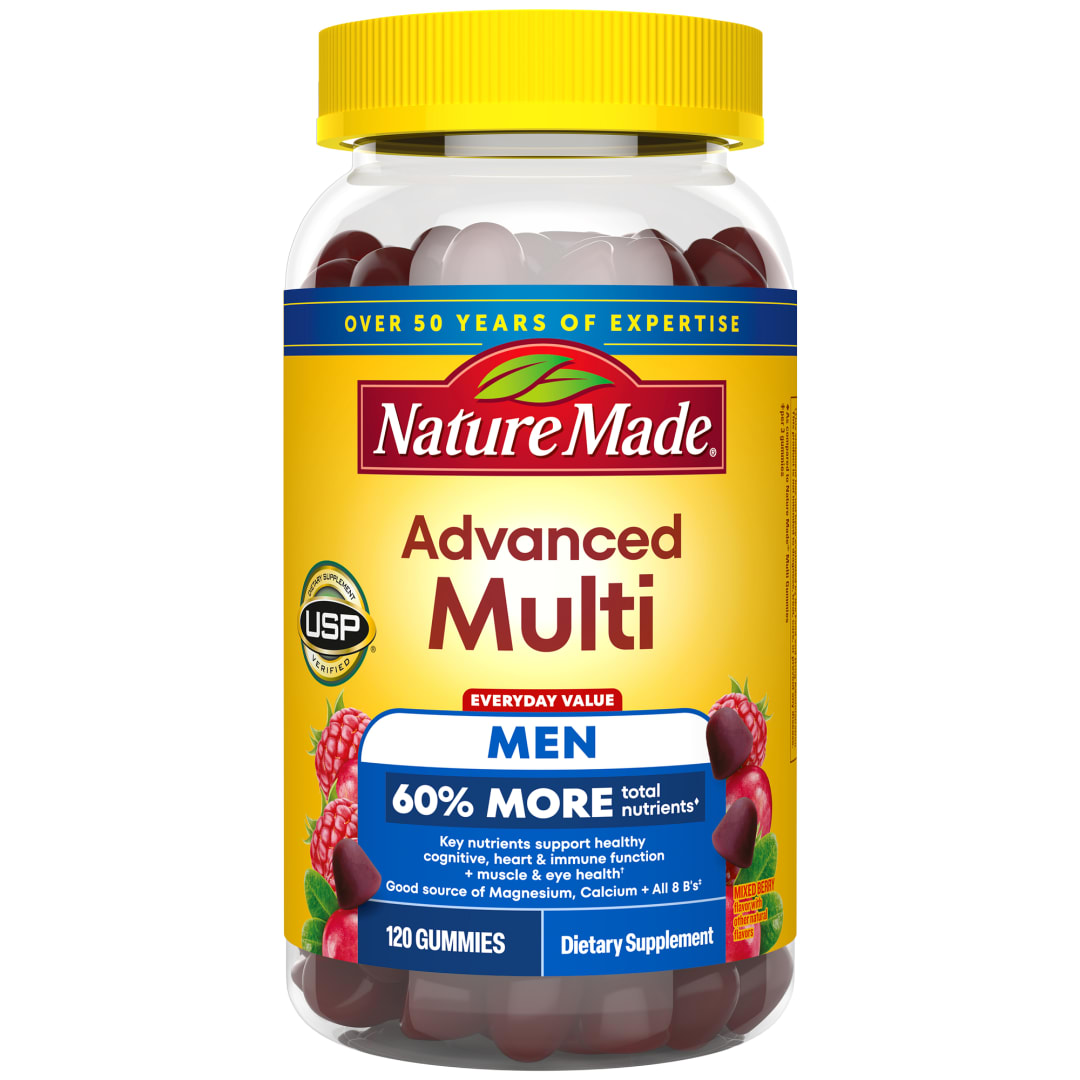 Nature Made Advanced Multivitamin Gummies For Men with Magnesium Citrate, Calcium & All 8 B Vitamins, Multivitamin for Men, 120 Gummies, 40 Day Supply