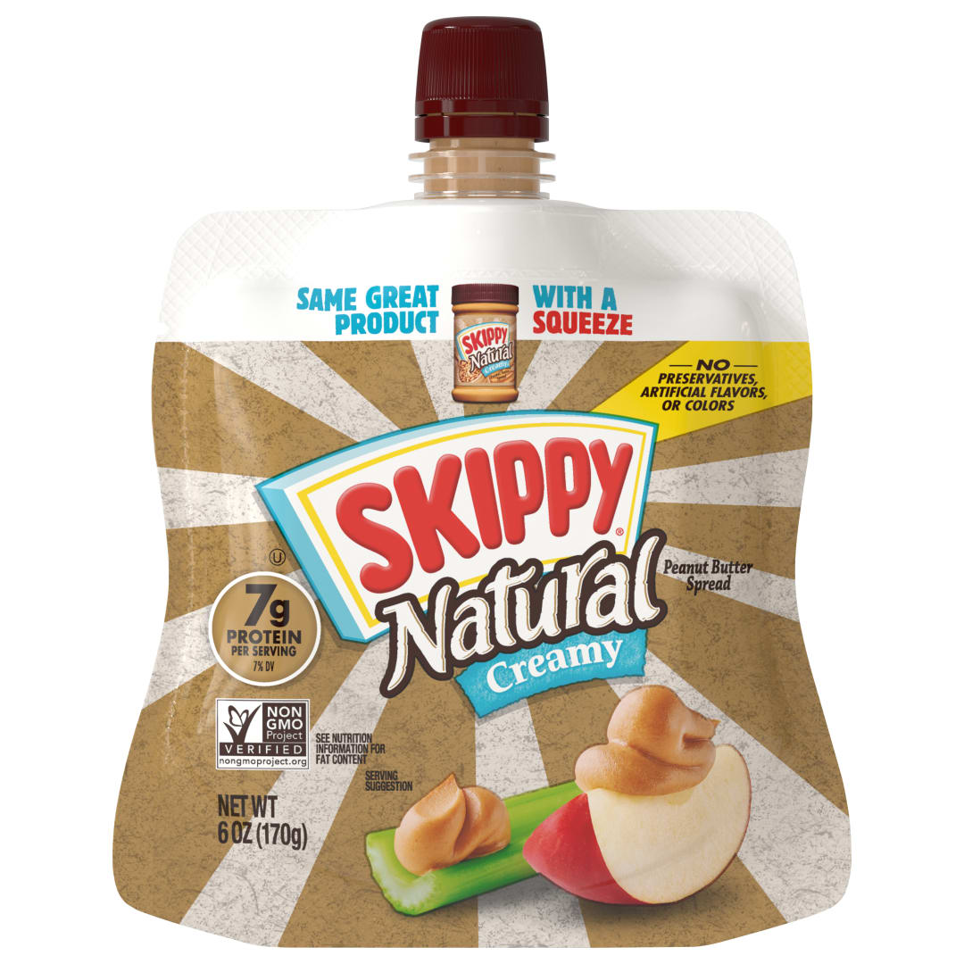 SKIPPY Natural Peanut Butter Spread Squeeze Pack