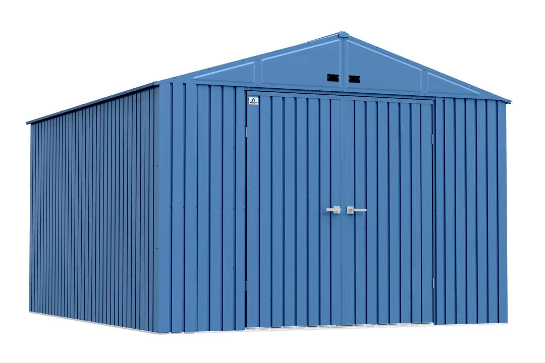 Arrow Elite Steel Storage Shed, 10x12, Blue Grey