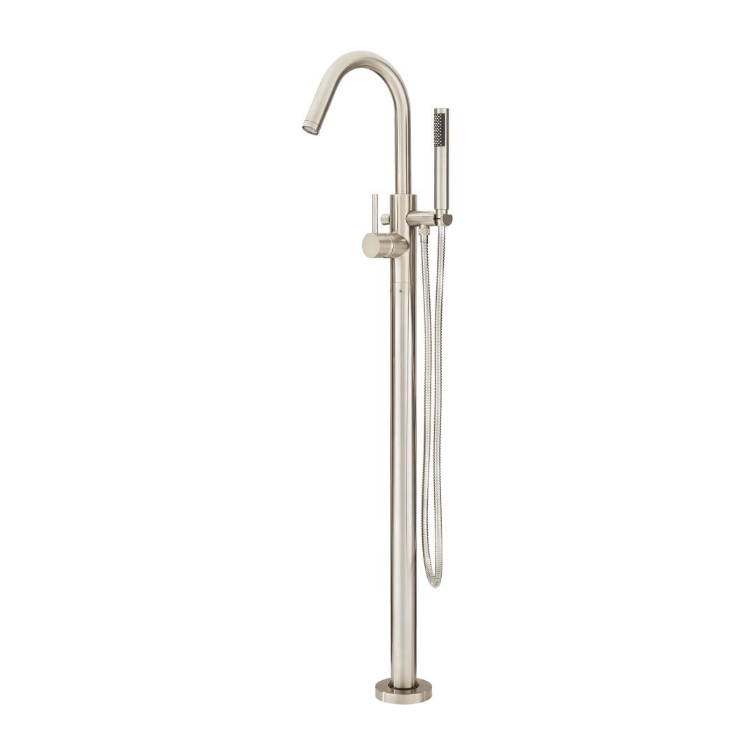 Modern Freestanding Roman Tub Trim Kit w/Handshower in Brushed Nickel