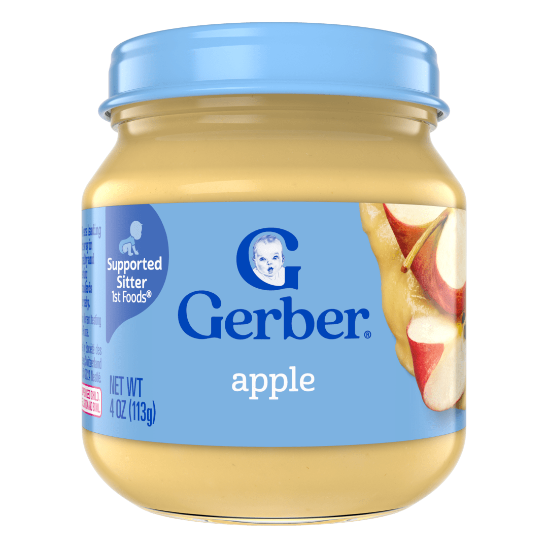Gerber Stage 1 Baby Food, Apple Jar, Fruit Puree, Non-GMO, Baby Puree