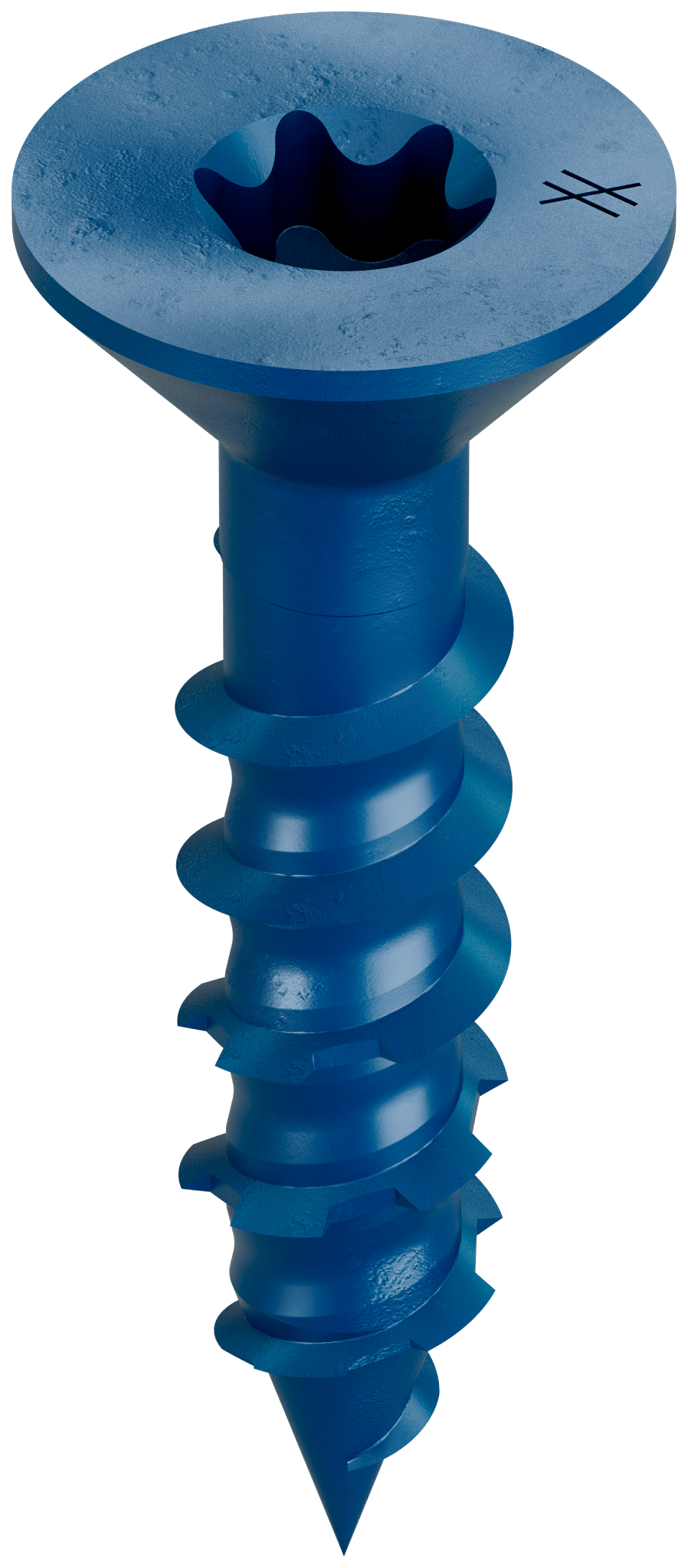 Simpson Strong-Tie TNT25114TFB Titen Turbo™ — 1/4 in. x 1-1/4 in. 6-Lobe Flat-Head Concrete and Masonry Screw, Blue (3000-Qty) (Pack of 48)