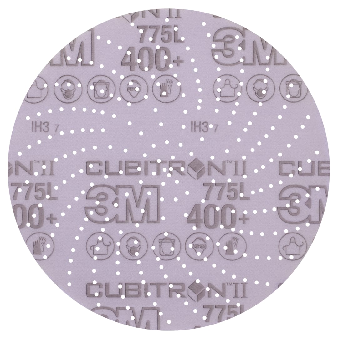 3M™ Cubitron™ II 775L Hookit™ Film Disk, 203 mm, 400+, multihole
