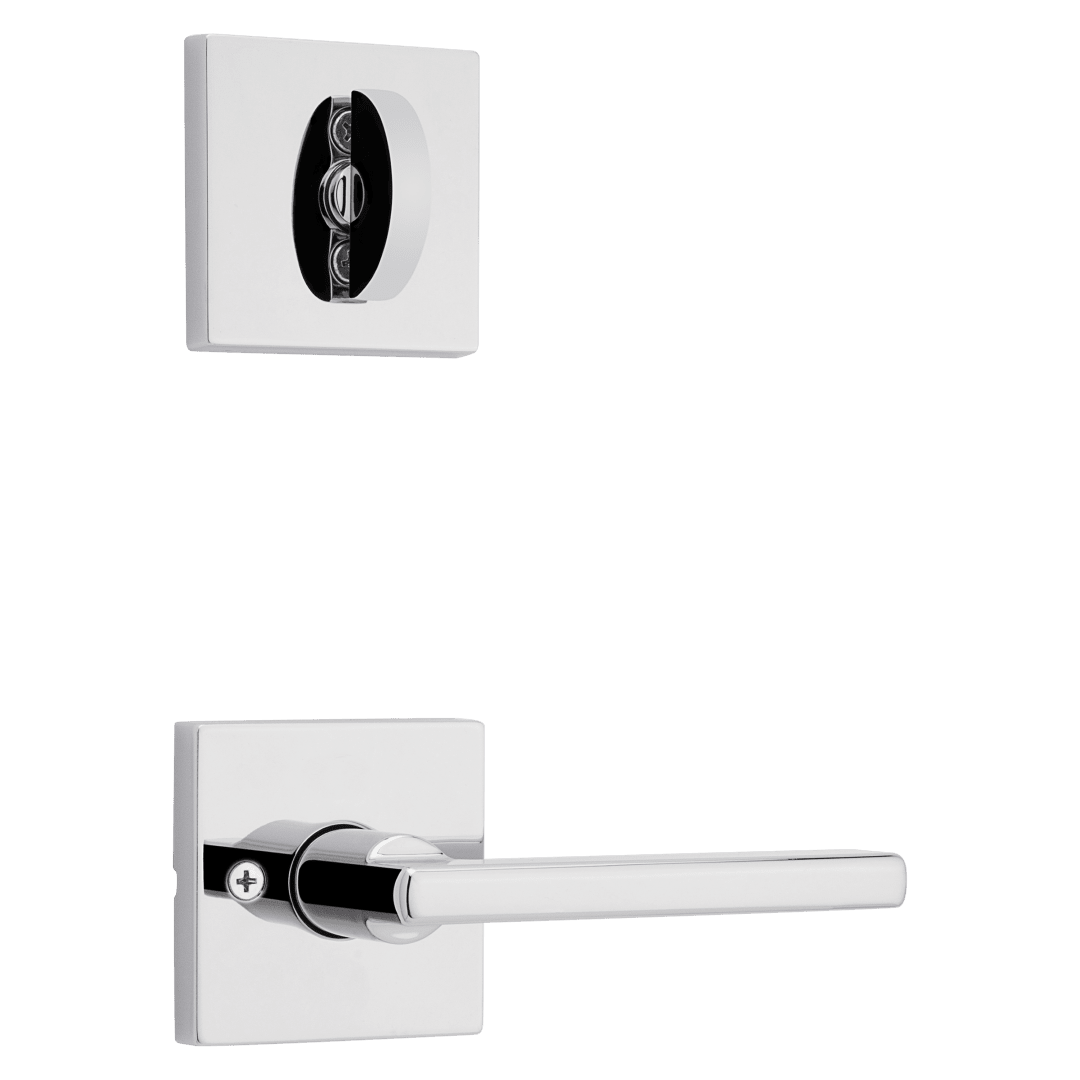 966 Single Cylinder Interior Pack w/ Square Rose Halifax Lever Handlesets in Polished Chrome