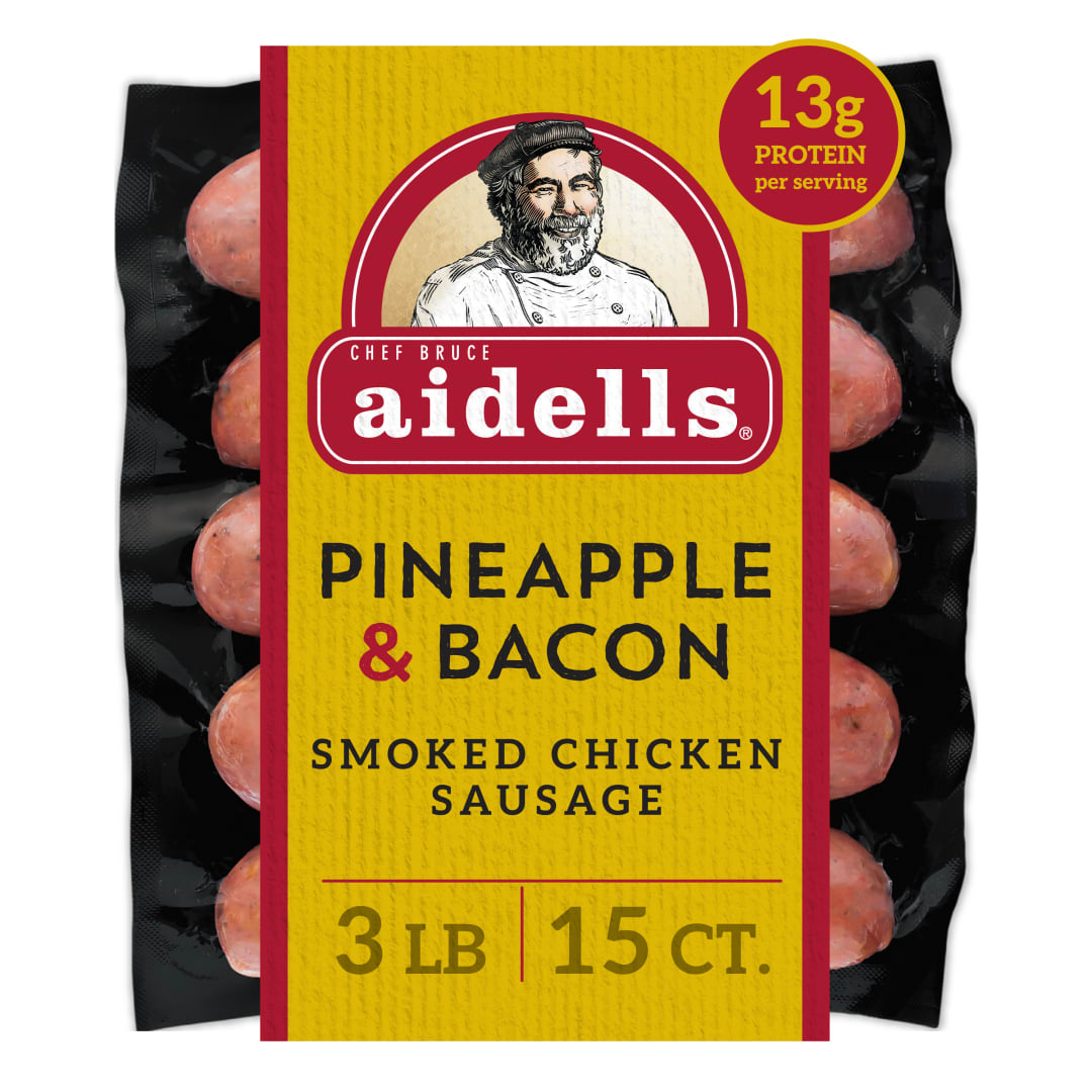 Aidells® Smoked Chicken Sausage, Pineapple & Bacon, 3 lb. (15 Fully Cooked Links)