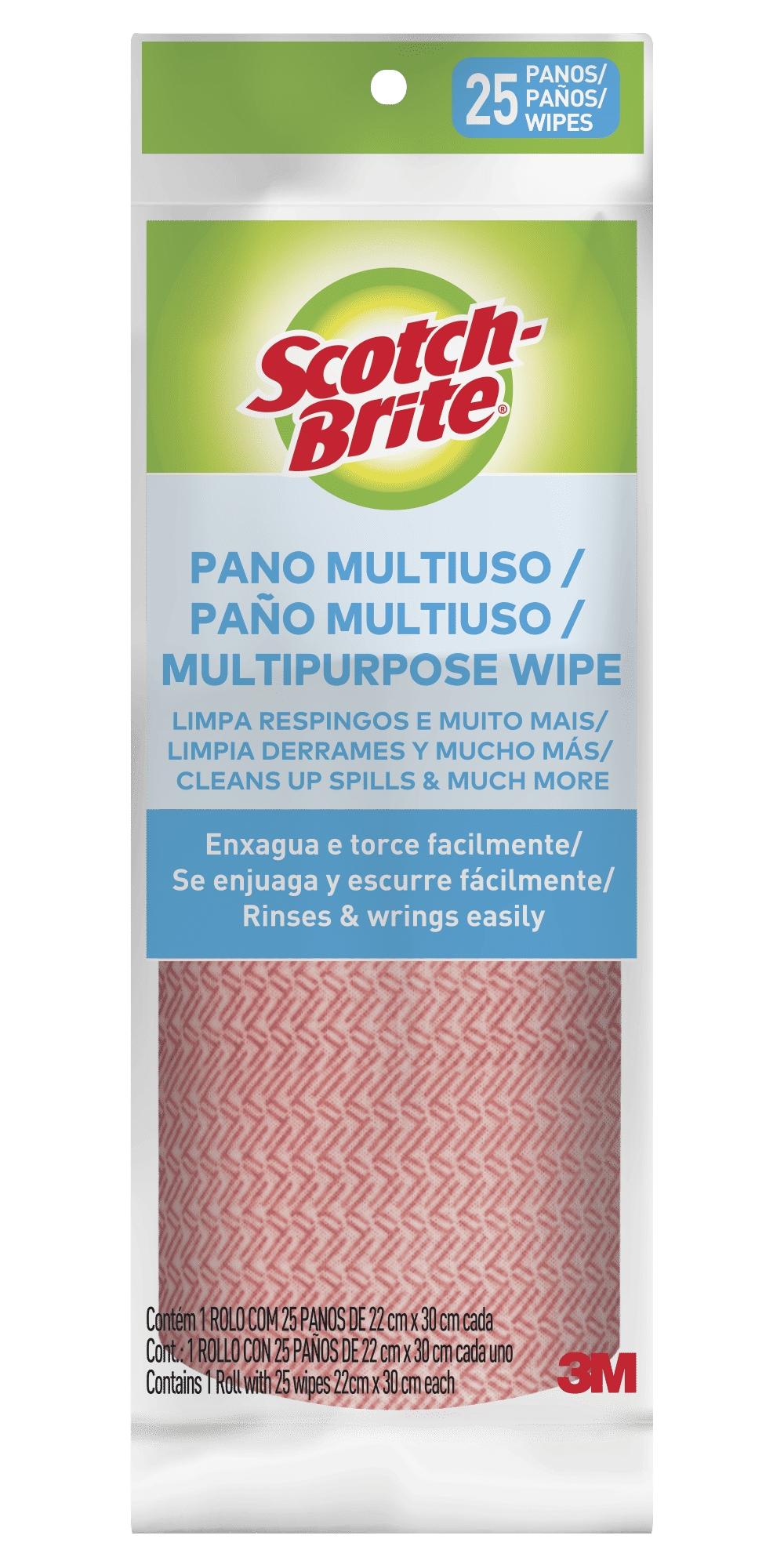 Pano Multiuso Scotch-Brite™, Rosa, 1 Rolo