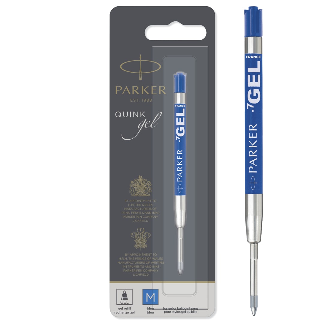 Parker QUINK recambio de tinta de gel | punta mediana (0,7 mm) | azul | una unidad