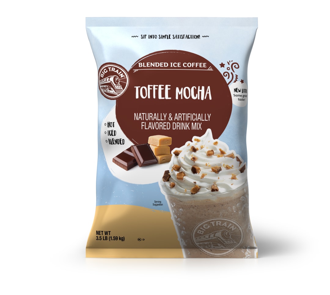 Big Train Toffee Mocha Blended Ice Coffee Powdered Drink Mix, 5 x 3.5 lb