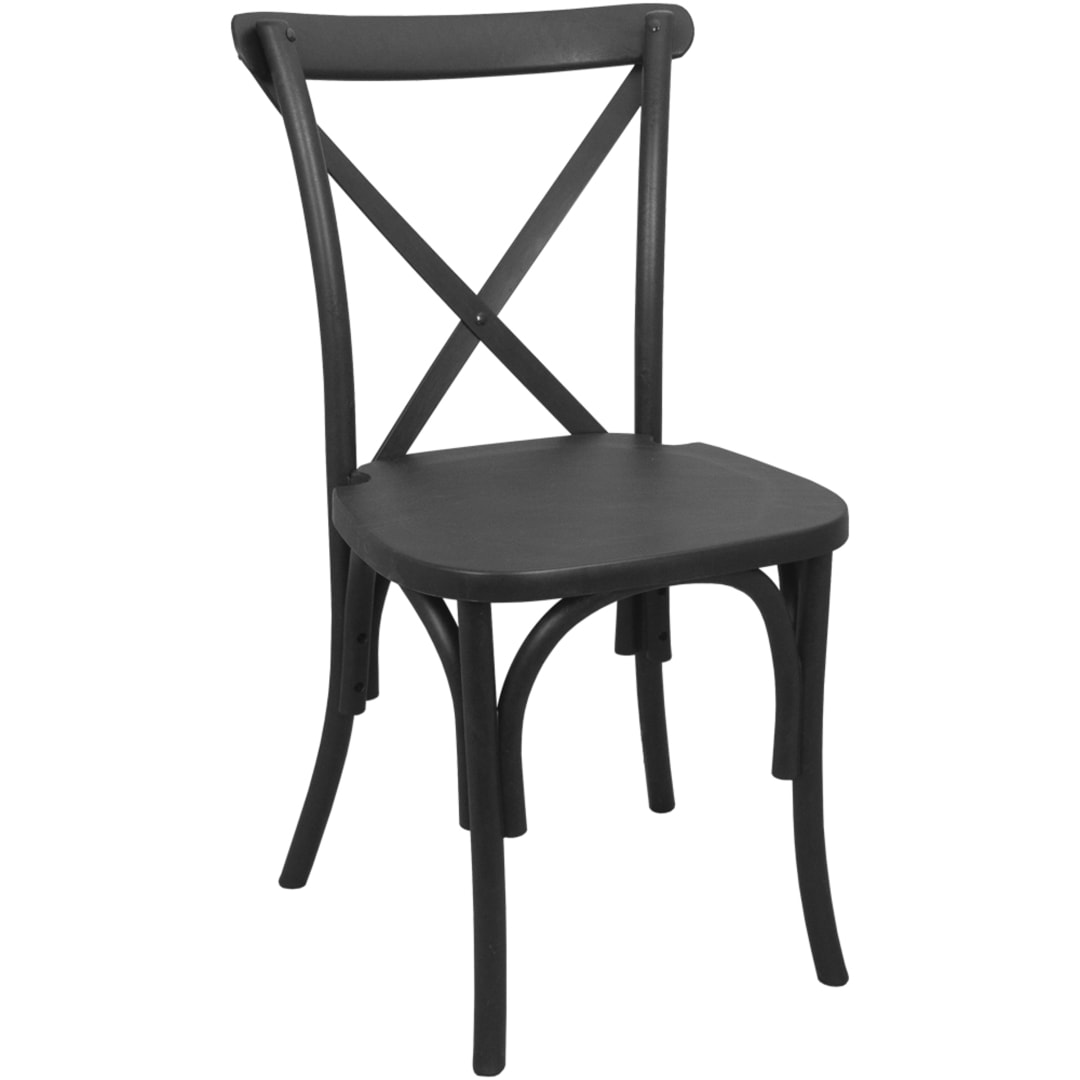 2-Pack Advantage Hand Stained Black Resin X-Back Chair