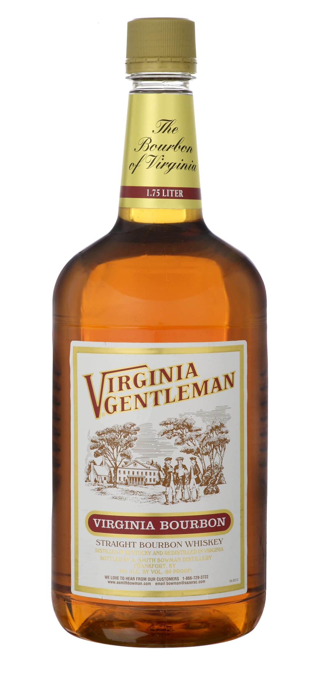 Virginia Gentlemen Straight Bourbon Whiskey 1.75l Plastic Bottle 80 Proof