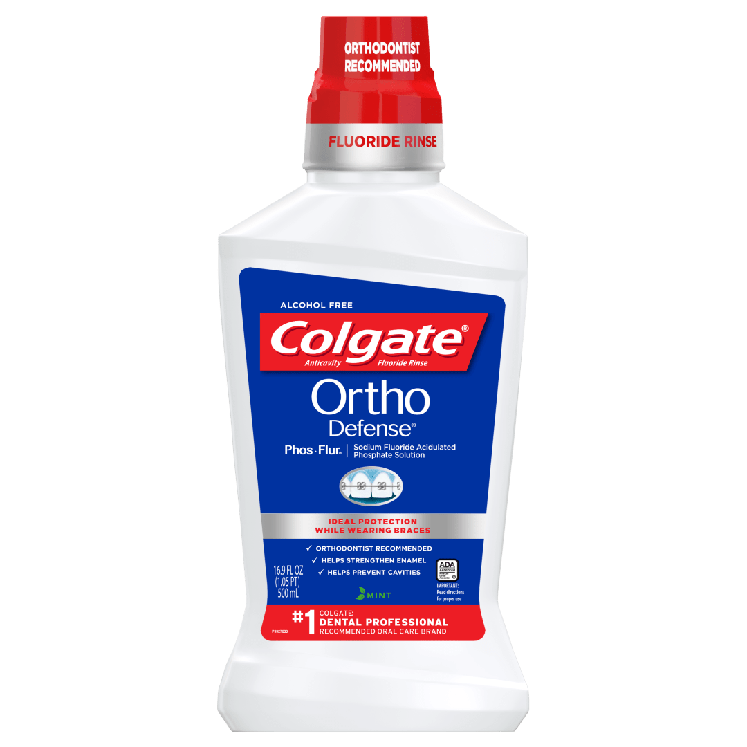 Colgate Ortho Defense Phos-Flur Anticavity Mouthwash, Mint, 16.9 Fl Oz Bottle