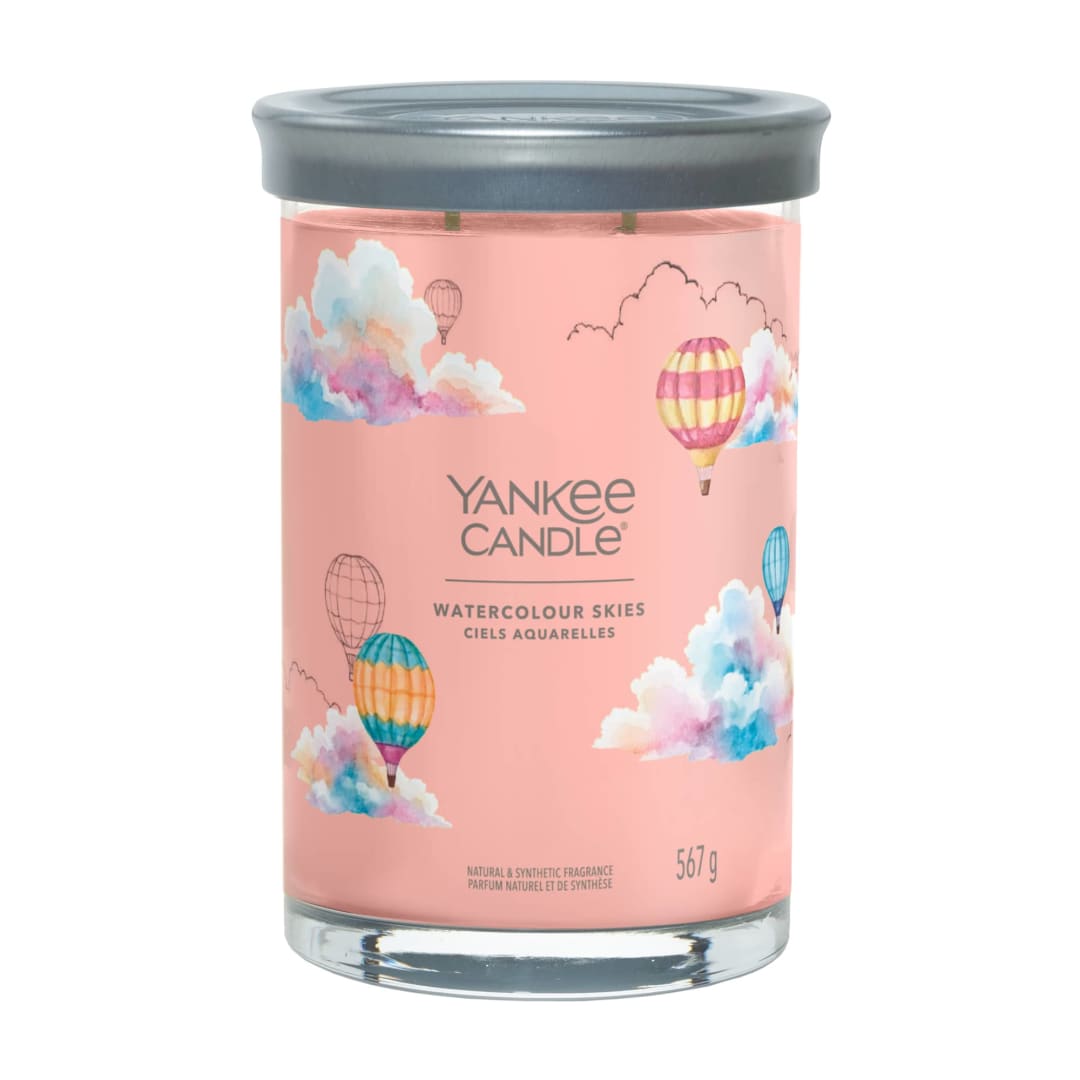 Yankee Candle® Signature Scented Candle | Watercolour Skies Large Tumbler Candle with Double Wicks | Soy Wax Blend Long Burning Candle