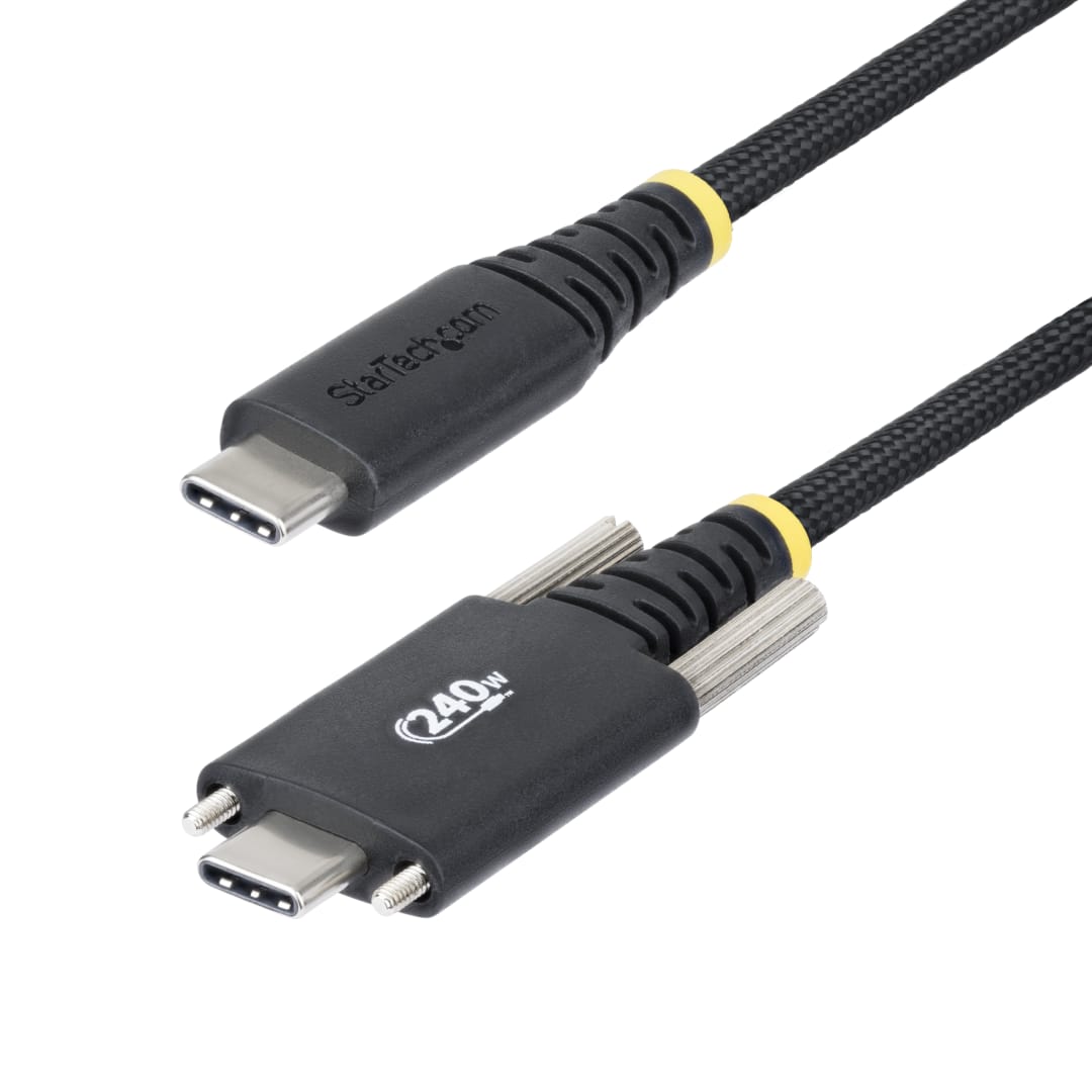 240W USB C Cable USB 2 0 Braided Jacket Side Locking 3m