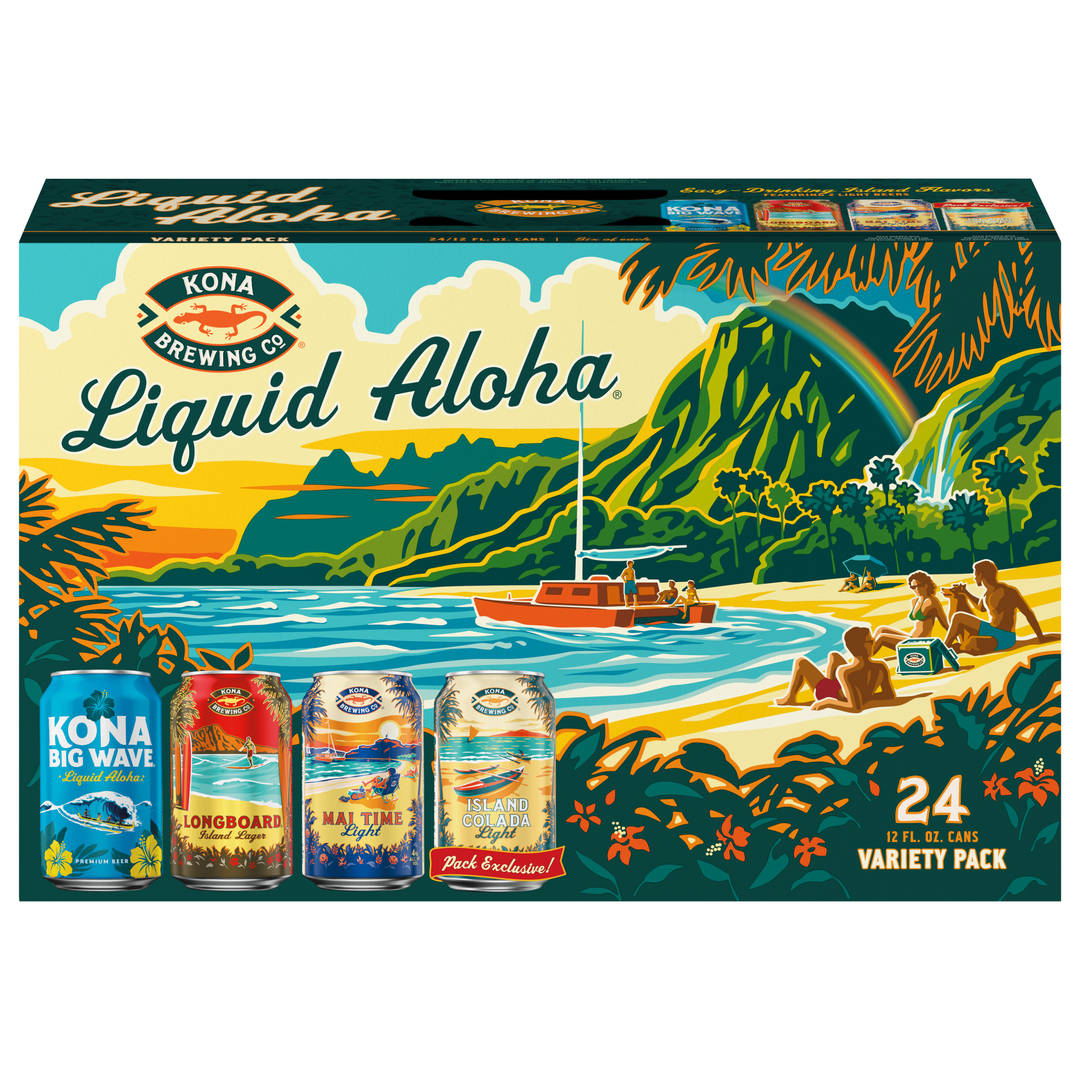 Kona Wave Rider Liquid Aloha Beer Variety Pack 24 - 12 fl oz Cans