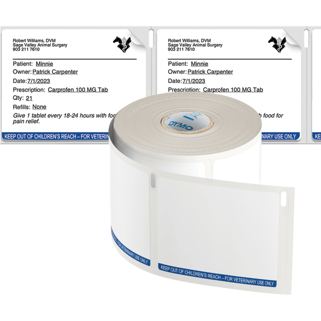 DYMO® LabelWriter™ Veterinary Prescription Labels, 54 mm x 70 mm, 2400 labels