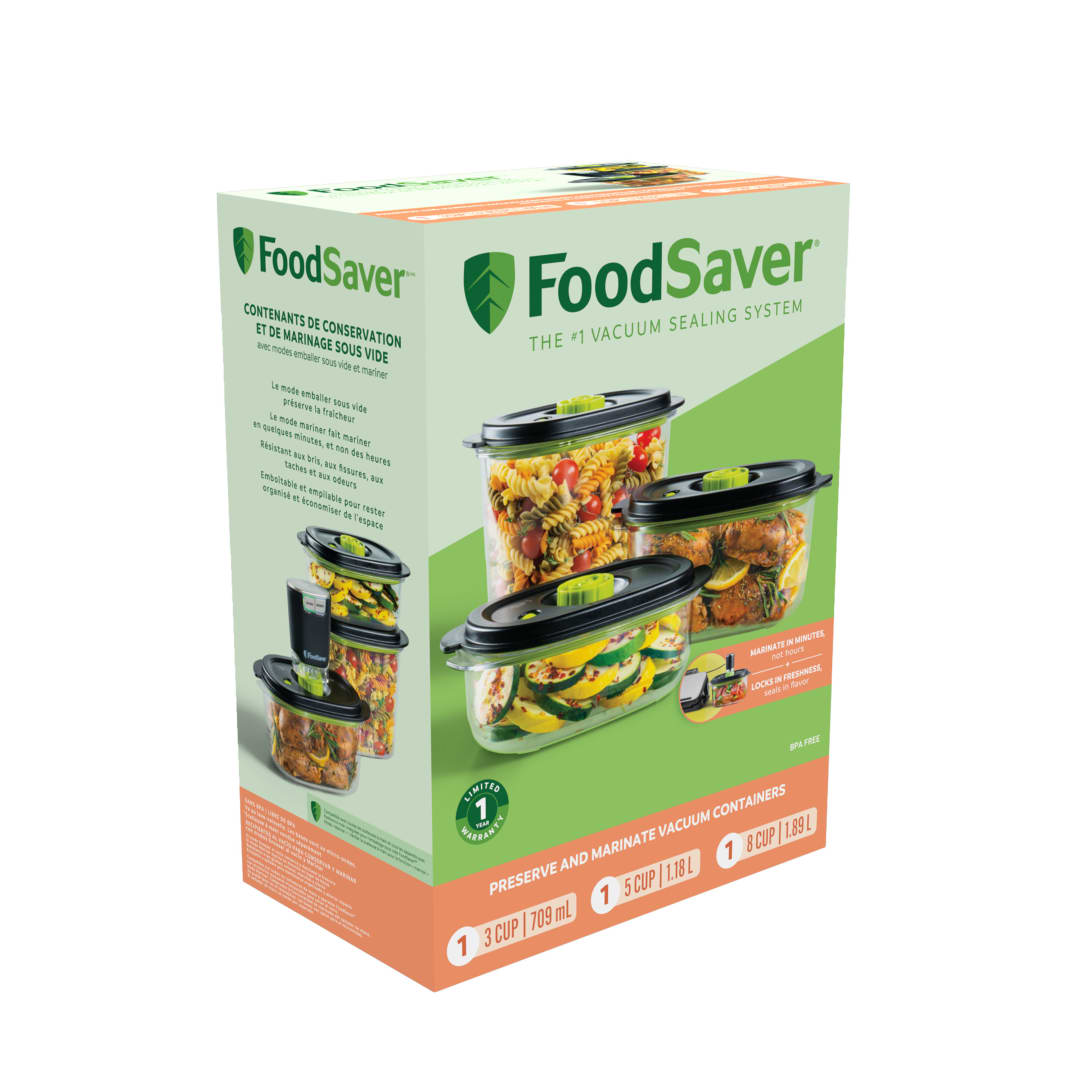 FoodSaver® Preserve & Marinate 3 Cup, 5 Cup, & 8 Cup Containers