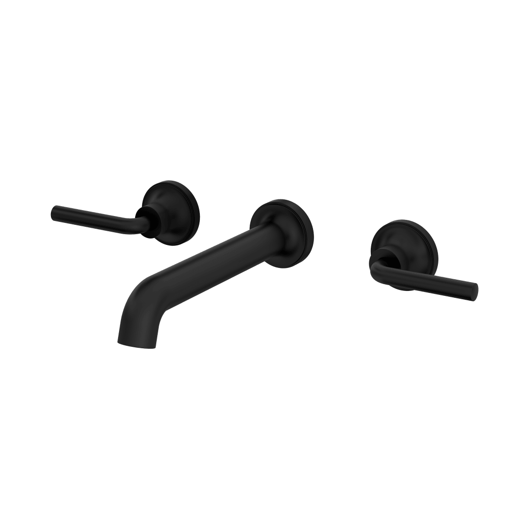 Tenet 2-Handle Wallmount Widespread Bathroom Faucet in Matte Black