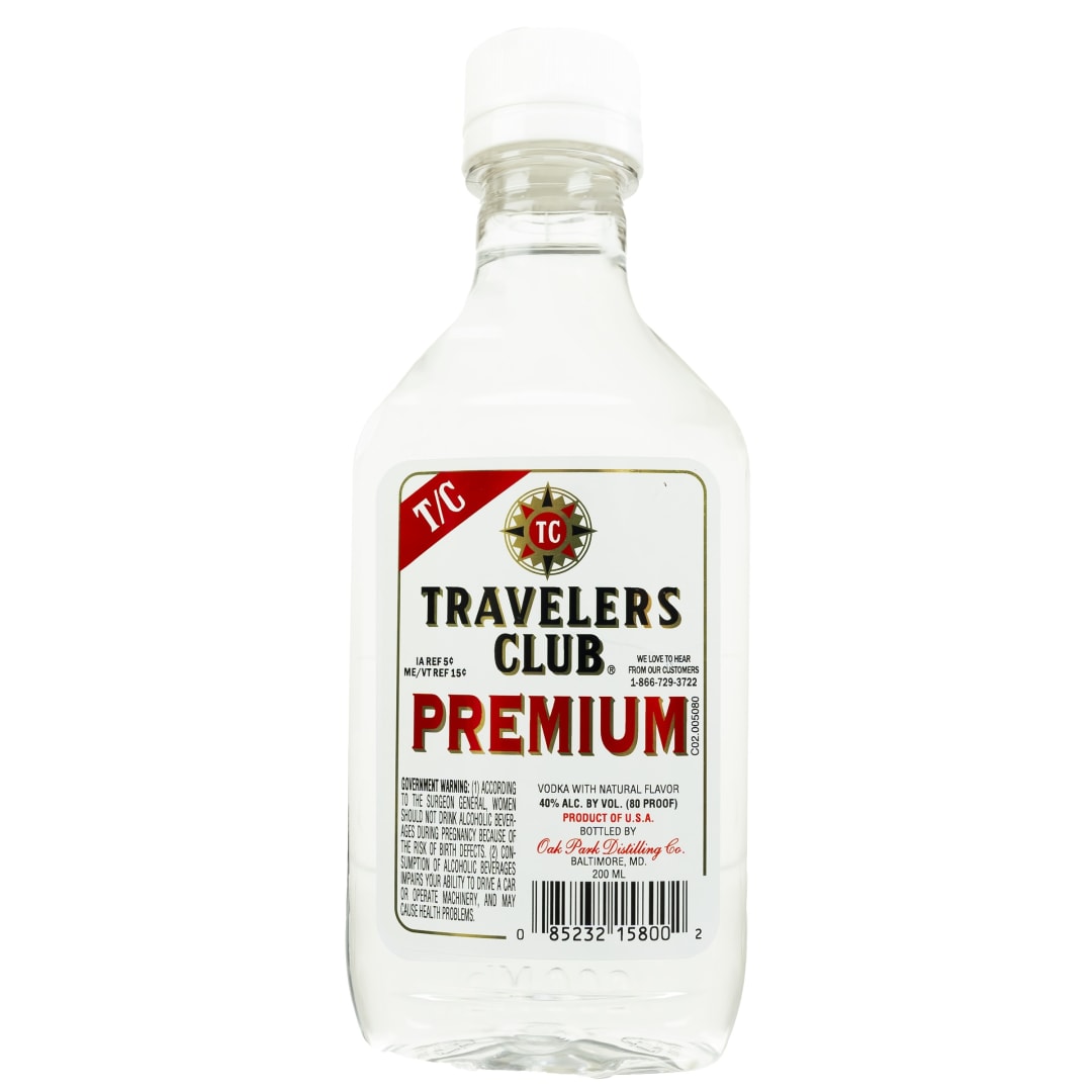 Travelers Club Vodka 200ml 80 Proof