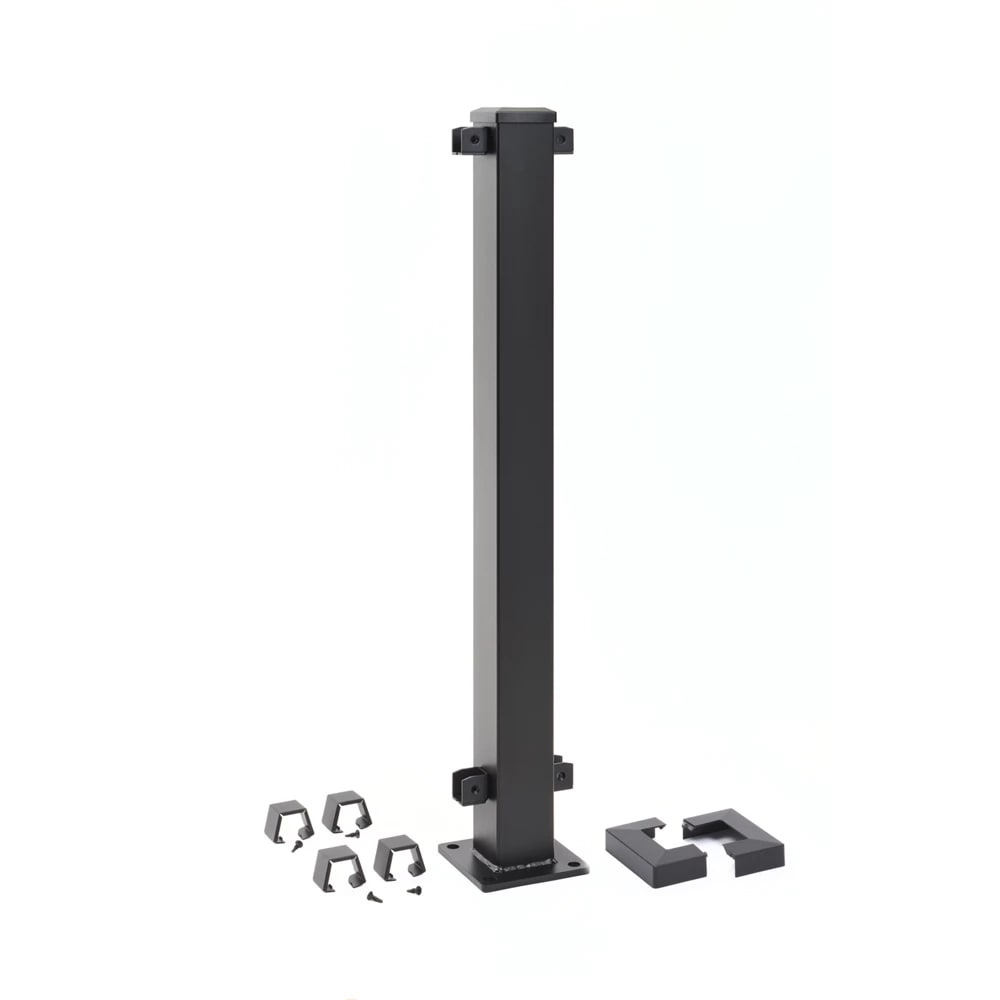 3-in x 3-in x 37-in Trex® Enhance™ Steel Rail Line Post in Charcoal Black