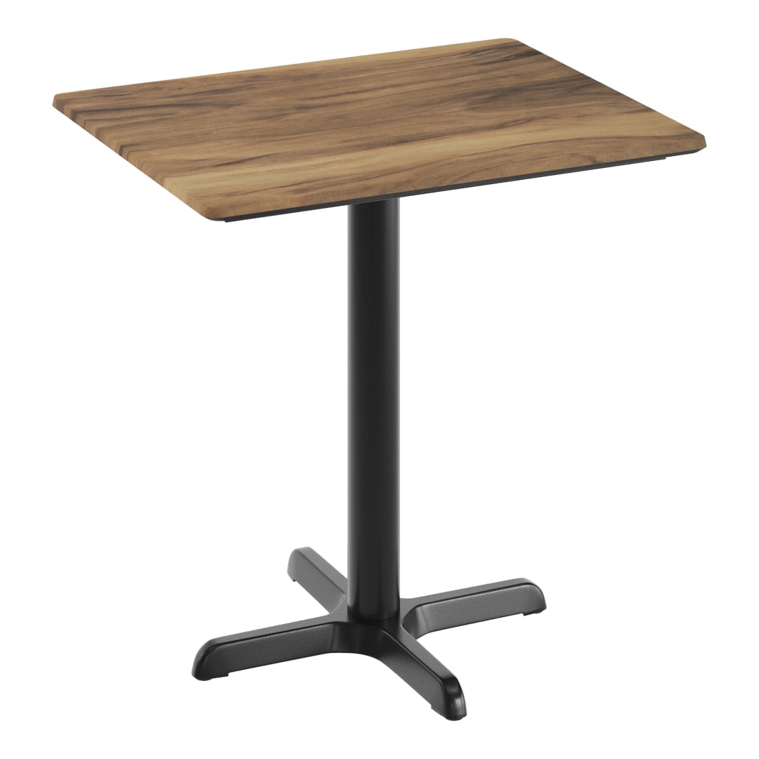 TopGuard 30" x 24" Tabletop with Seamless Surface Technology in Natural with 22" x 22" Black Table Height X-Base