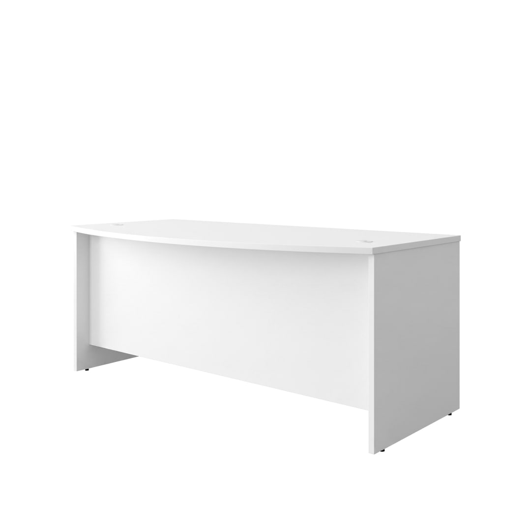 Cornerstone 71"W x 35.5"D Executive Bow Front Desk, White