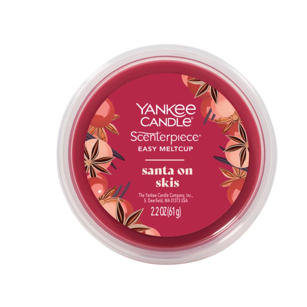Yankee Candle Santa On Skis, 2.2 oz Scenterpiece® Easy MeltCup with up to 24 Hours of Fragrance