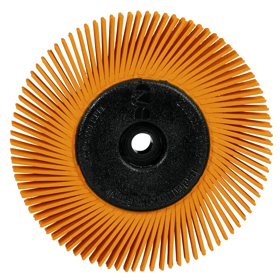 Scotch-Brite™ Hassas Radyal Bristle Fırça, PN-RB, 80+, 152,4 mm x 12,7 mm x 25,4 mm (6 inç x 1/2 inç x 1 inç), Tip A, Adaptörlü
