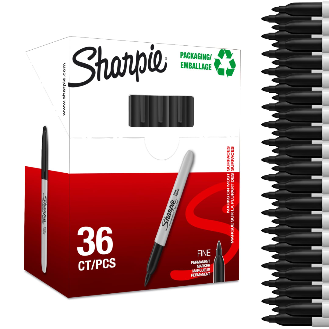 Sharpie® Permanent Markers | Fine Point | Black | 36 Count