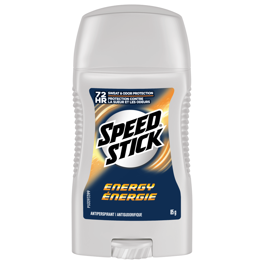 Speed Stick Antiperspirant Deodorant for Men, 72 HR Sweat & Odor Protection, Energy Scent, 85 g Stick