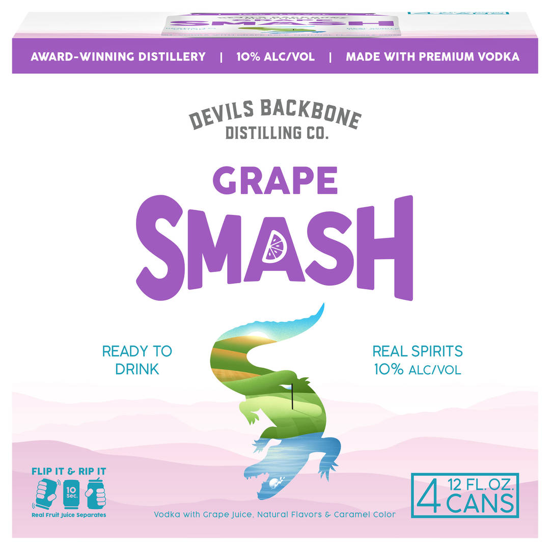 Devils Backbone Distilling Company Grape Smash 10%, 4PK 12oz Can