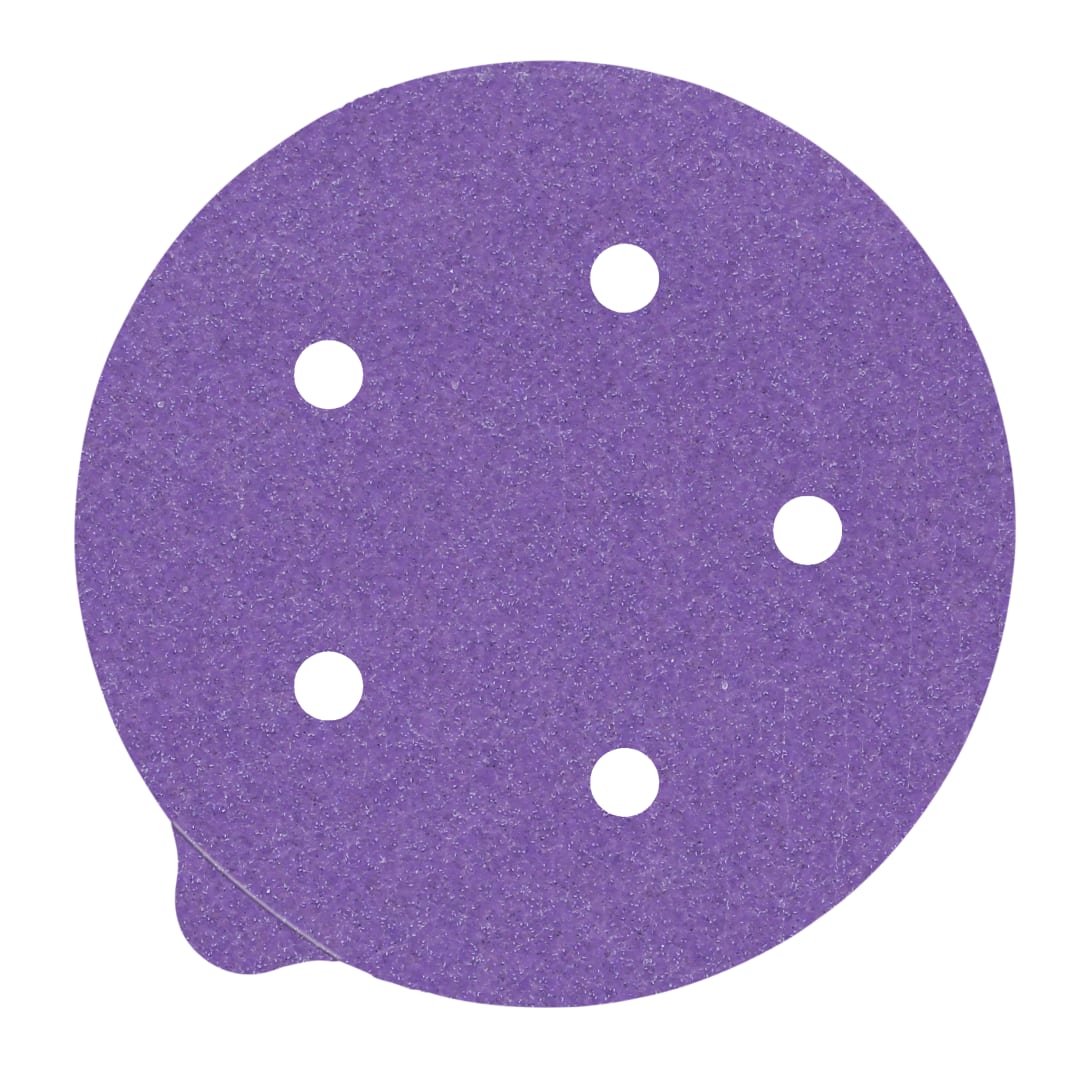3M™ Cubitron™ II Stikit™ Paper Disc 732U, 127 mm x NH 5 Holes 220+ C-weight Linered w/ Tab, D/F, Die 500FH, 50/Carton, 250 ea/Case