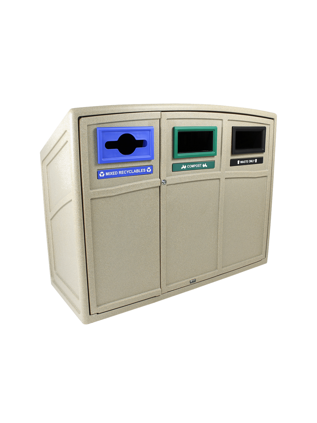  UPTOWN - Triple - Kit - Mixed Recyclables-Compost-Waste - Mixed-Full - Sandstone