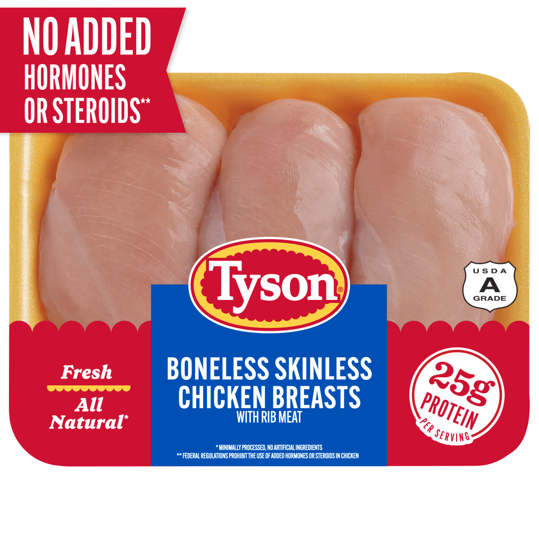 Tyson® All Natural Fresh Boneless Skinless Chicken Breasts with Rib Meat, 1.65 lb.