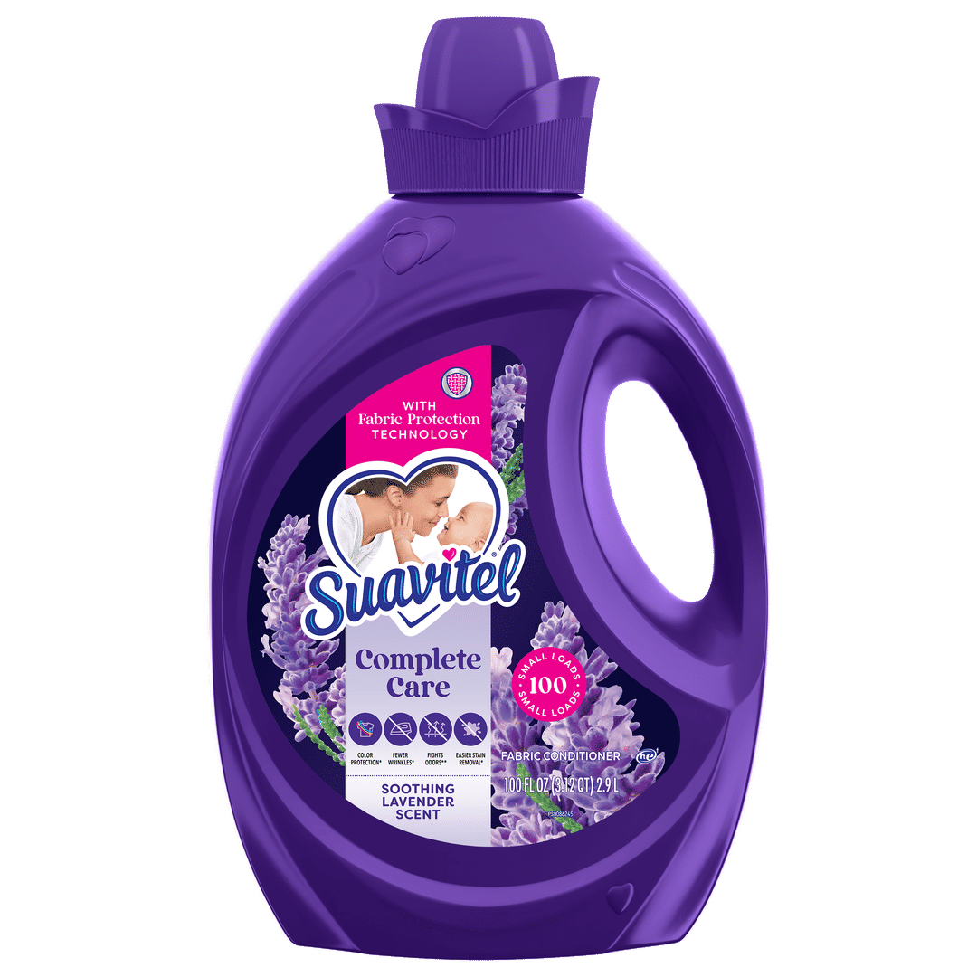 Suavitel Complete Liquid Fabric Softener, Fabric Conditioner, HE Compatible, 100 Small Loads, Soothing Lavender Scent, 100 fl oz Bottle